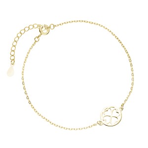 Bratara argint placata cu aur galben trifoi cu 4 foi DiAmanti Z1922BG-DIA (Argint 925‰ 1,1 g.)